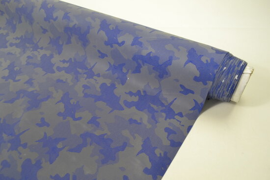 Reflective fabric Camo Blue