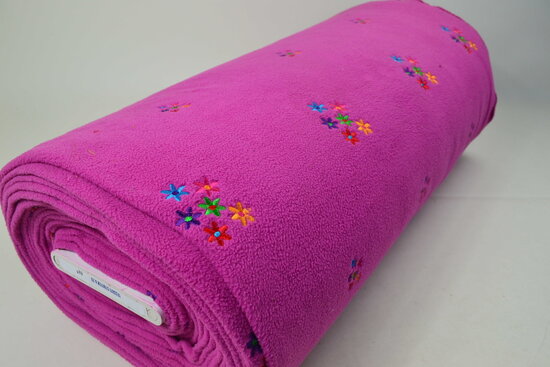 Fleece Geborduurde bloemen