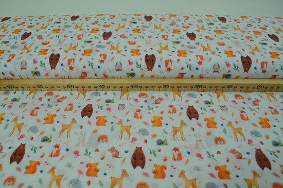 Cotton Printed Forest Animals