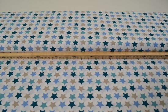 Cotton Printed Star Sand Petrol