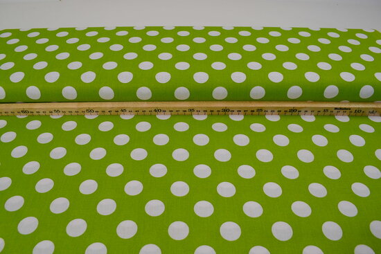 Cotton Printed Dots 2 cm Lime