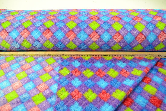 Coral Fleece Check Purple