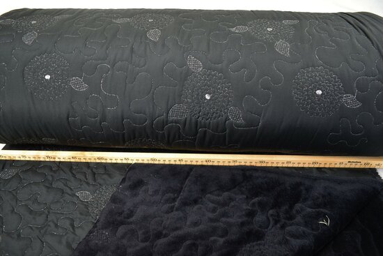Double Quilted fabric Black