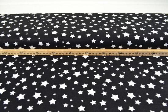 Cotton Printed stars black