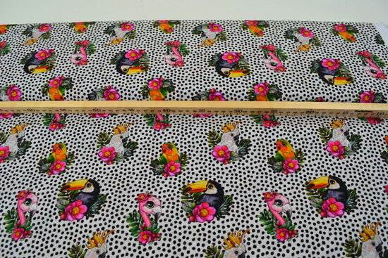 Digital Printed Cotton Toucan with dot