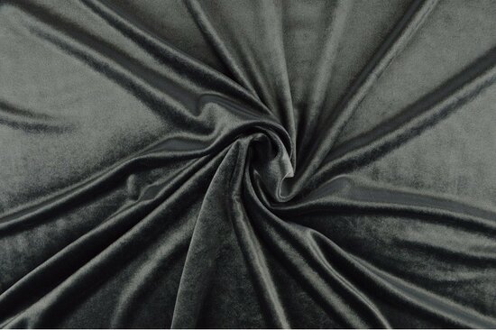 Fluweel Stretch Donker Grijs