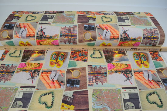 Cotton Canvas Fabric Digitally Printed dutch
