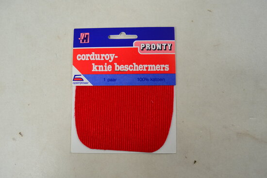 corduroy knee pads Iron on Red