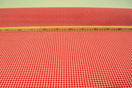 Checked fabric 0.3 cm Red