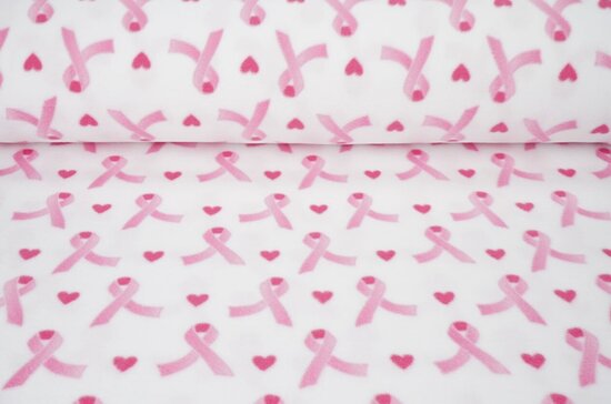 Printed fleece Pink Ribbon