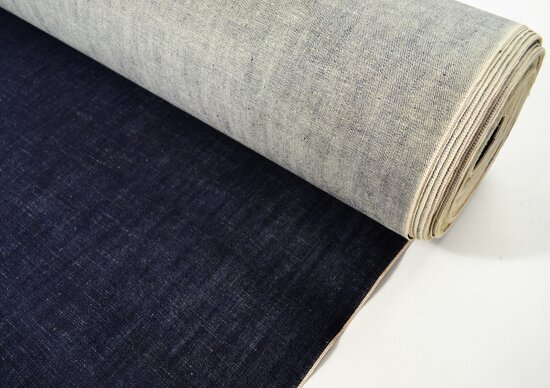 Japanse Denim Stoffen Donker Blauw
