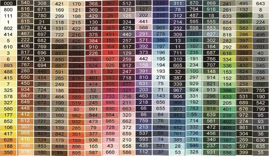 kleuren en kleurnummers