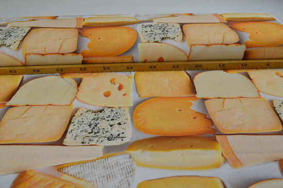 Cotton Canvas Fabric Digitally Printed Cheese
