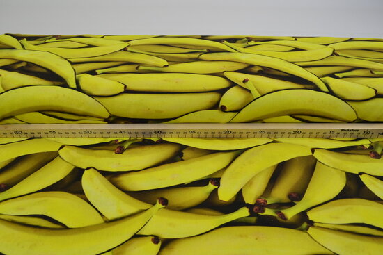 Cotton Canvas Fabric Digitally Printed Bananas