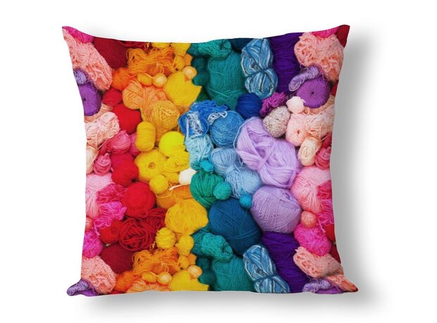 Cotton Canvas Fabric Digitally Printed Balls of wool